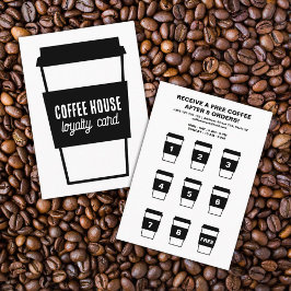 Minimalistiskt kaffe Kopp Lojalitetskort