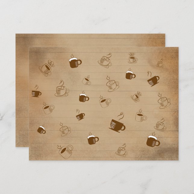 Minimalistiskt kaffe Kopp Stripe Mönster - Modern  Vykort (Fram/baksida)