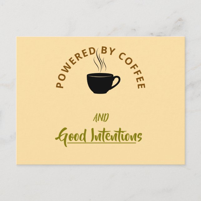 Minimalistiskt kaffecitat vykort | Roligt bra inte (Framsida)