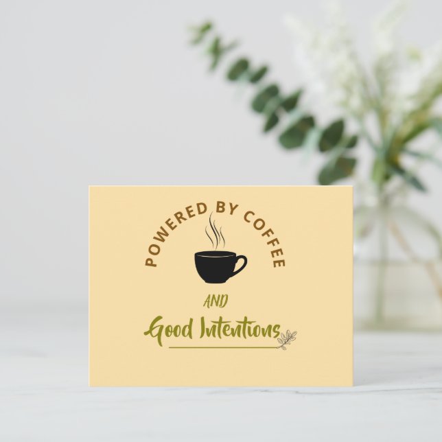 Minimalistiskt kaffecitat vykort | Roligt bra inte (Stående Fram)