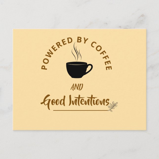 Minimalistiskt kaffecitat vykort | Roligt bra inte (Framsida)