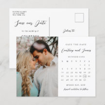 Minimalistiskt kalenderfoto Spara datuminbjudan