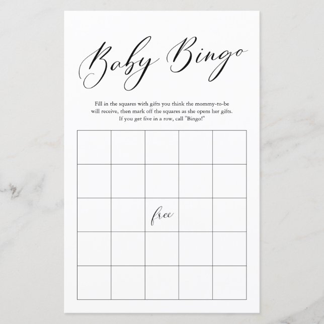 Minimalistiskt kalligrafi, babystöldspel (Framsida)