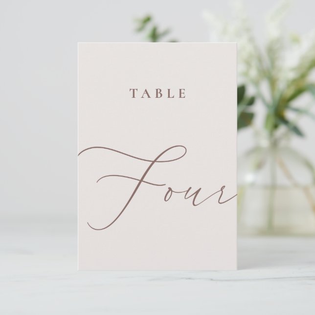 Minimalistiskt kalligrafi Bord 4-Bordsnumret Inbjudningar (Stående Fram)