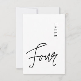Minimalistiskt kalligrafi Bord 4-Bordsnumret Inbjudningar