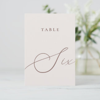 Minimalistiskt kalligrafi Bord sex Bordsnummer
