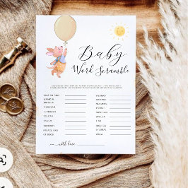 Minimalistiskt Kangaroo Baby Shower Ord-scramble-s