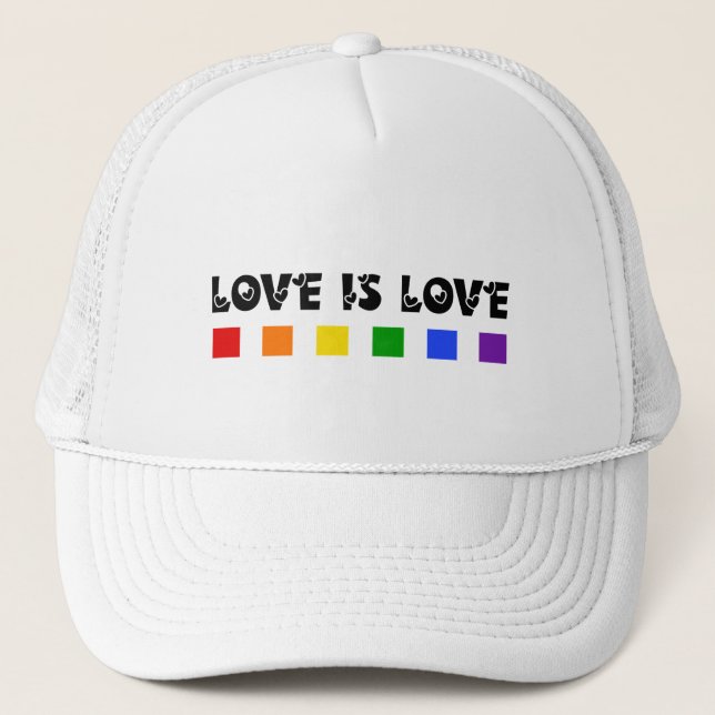 Minimalistiskt Kärlek är Kärlek Pridets regnbåge o Keps (Framsida)