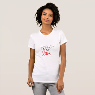 Minimalistiskt Kärlek Heart Händer Romantic Gestur T Shirt