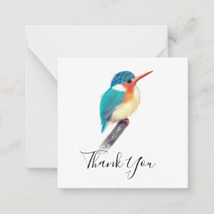 Minimalistiskt Kingfisher Bird Tackkort-kort Anteckningskort