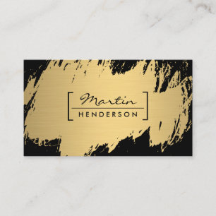 Minimalistiskt/klammerparenteserat/Guld borstat Visitkort