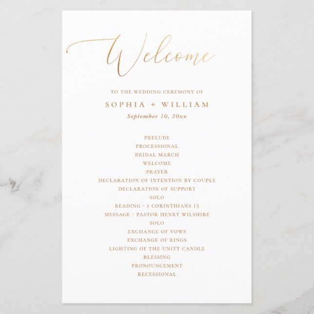 Minimalistiskt klassiskt Guld-skriptCeremonischpro (Framsida)