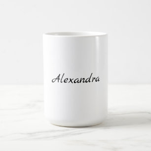 Minimalistiskt, klassiskt, svart, Namn vitt Kaffemugg