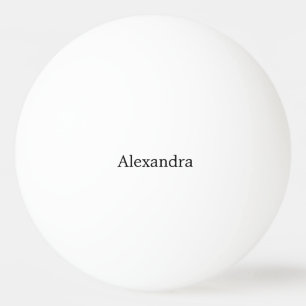 Minimalistiskt, klassiskt, svart, Namn vitt Pingisboll