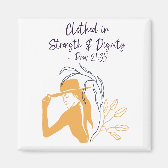 Minimalistiskt klätt i styrka Boho Woman Lineart Magnet (Framsidan)