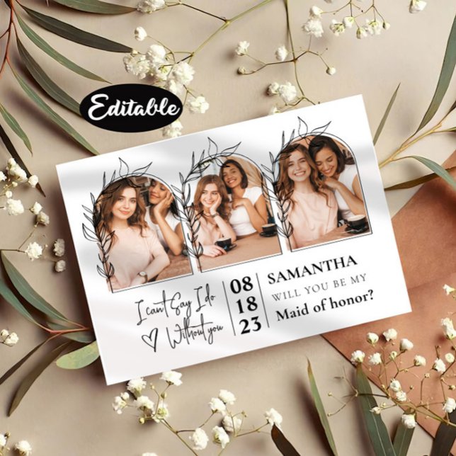 Minimalistiskt kollage Bridesmaid Frieri kort (Skapare uppladdad)