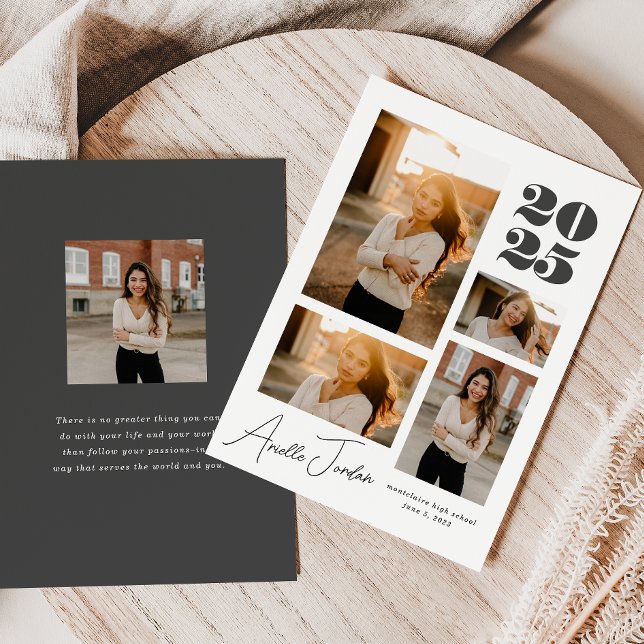 Minimalistiskt kollage Studenten år | Fotokollage Meddelande (Minimalist Collage Graduation Year | Photo Collage Announcement)