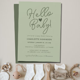 Minimalistiskt könsmässigt Neutral Boho Hej Baby S Inbjudningar