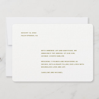 Minimalistiskt könsneutralt födelse meddelande