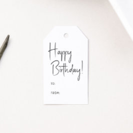 Minimalistiskt könsneutralt Grattis på födelsedage Presentetikett