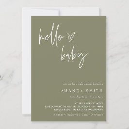 Minimalistiskt könsuppehåll Neutral Boho Hej Baby  Inbjudningar