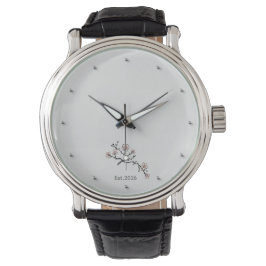 Minimalistiskt Körsbärsblommande Anpassat Ur Armbandsur