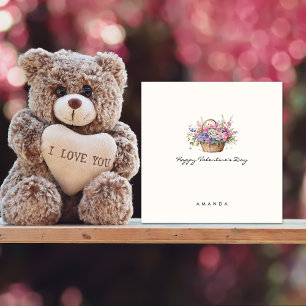 Minimalistiskt kort för Basket Cute Valentine av B