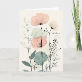 Minimalistiskt kort för Blommigt Mor - hon blommar