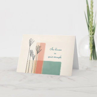 Minimalistiskt kort för Blommigt Mor - hon blommar