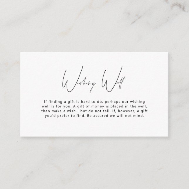 Minimalistiskt kort för enkelt Wishing-hölje (Framsida)