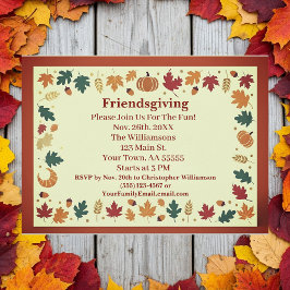 Minimalistiskt kort för Fall Friendsgiving-Anpassn