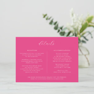 Minimalistiskt kort för information om Rosa Bröllo
