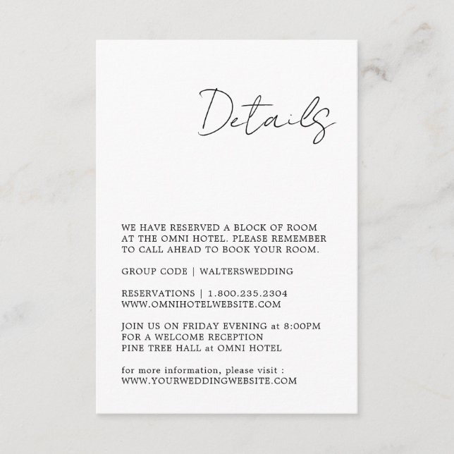 Minimalistiskt kort för svart och vitt hölje (Framsida)