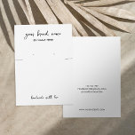 Minimalistiskt kort för vit Visning<br><div class="desc">Skapa egna produktkort för smycken anpassningsbar. Lägg bara till dina uppgifter om produktförpackningar för personlig. Modern minimalistisk typografi i svart och vitt färg.</div>