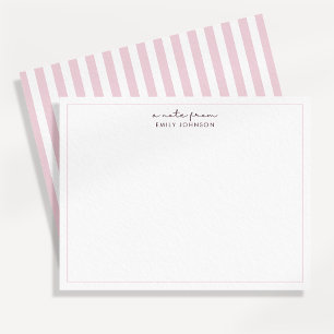 Minimalistiskt kort med rosa rand - Ett meddelande