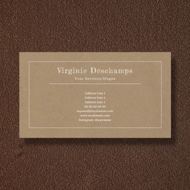 Minimalistiskt Kraft Rustic-Affärskort Visitkort (Kraft & Rustic Business Card)