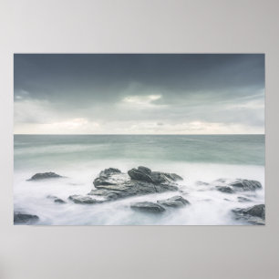 Minimalistiskt kustlandskapsfoto poster