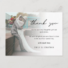 Minimalistiskt Lägg till bild Bröllop-fototack för Vykort