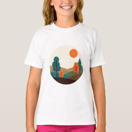 Minimalistiskt landskap t shirt