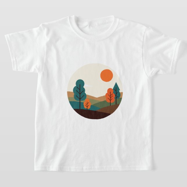 Minimalistiskt landskap t shirt (Laydown)