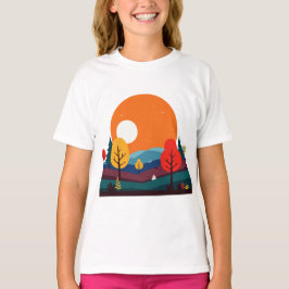 Minimalistiskt landskap t shirt
