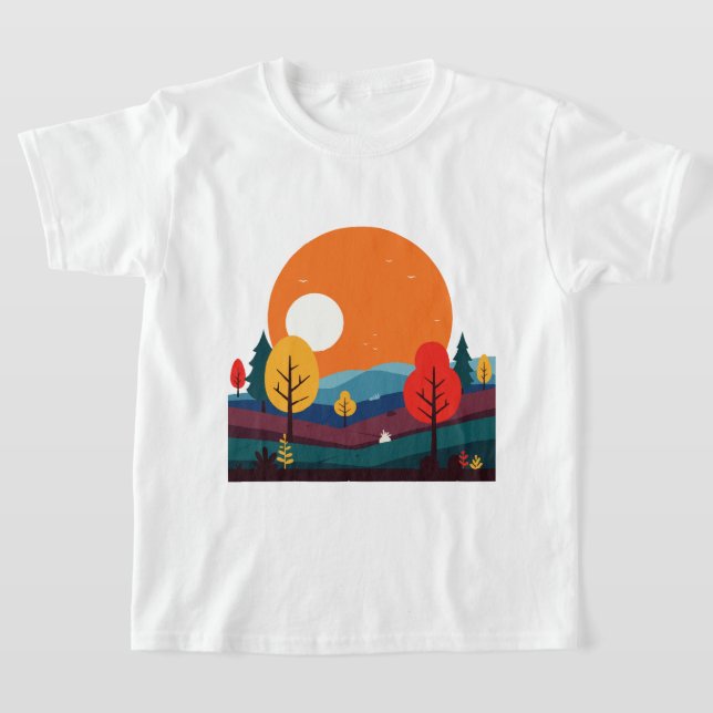 Minimalistiskt landskap t shirt (Laydown)