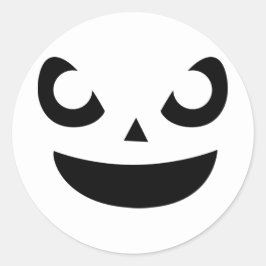 Minimalistiskt leende Pumpkin Ansikte Sticker Runt Klistermärke