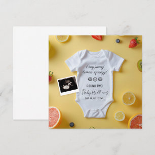 Minimalistiskt Lemmon-meddelande 2:a Baby Inbjudningar
