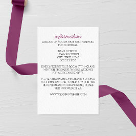 Minimalistiskt Lila Aster Bröllop-visitkort Tilläggskort