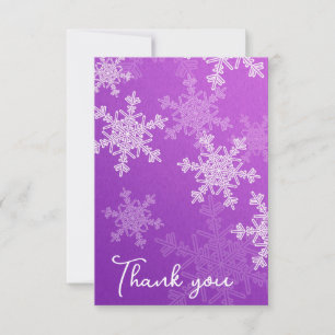 Minimalistiskt Lila Snöflingor Baby Shower Tack Kort
