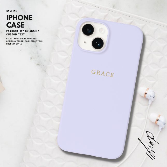 Minimalistiskt Lilac Guld Namn Monogram med enkel  (Skapare uppladdad)