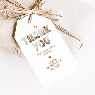 Minimalistiskt lilla Miss Photo Birthday-favoritta Presentetikett
