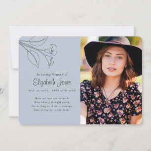 Minimalistiskt Lily Memorial Photo Card