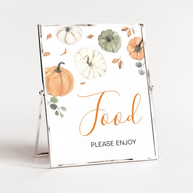 Minimalistiskt lite babyskor poster (A Little Pumpkin Baby Shower Food Sign)